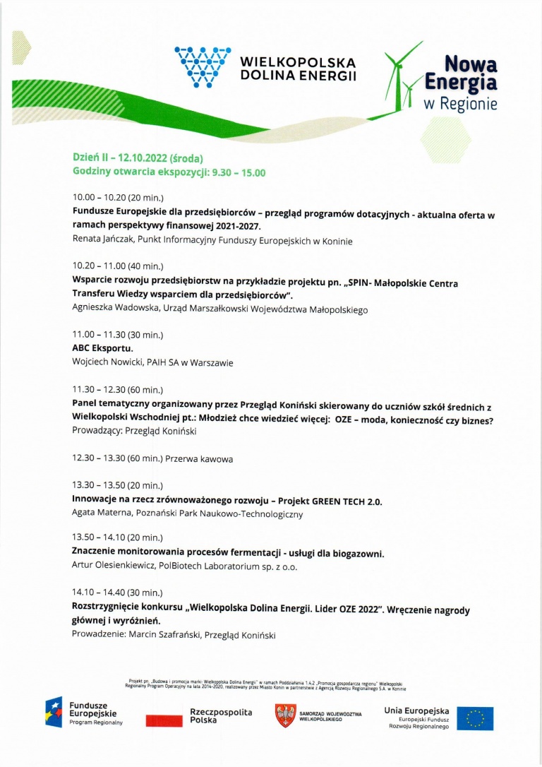 Agenda Targów OZE 4